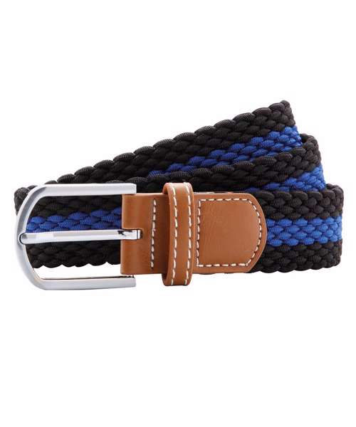 Two-colour stripe braid stretch belt