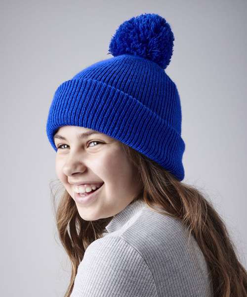 Junior reflective bobble beanie