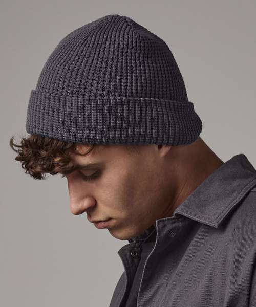 Organic cotton waffle beanie