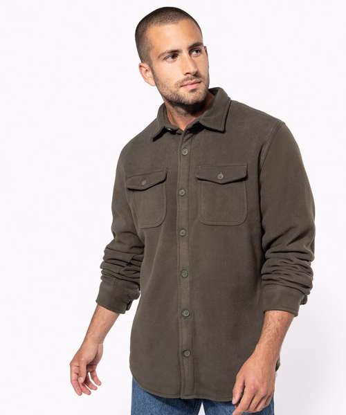 Sherpa-lined fleece overshirt