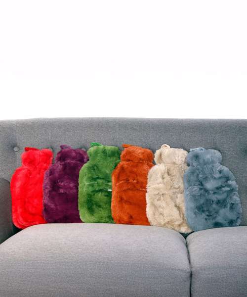Super luxury faux fur hot water bottle and cover